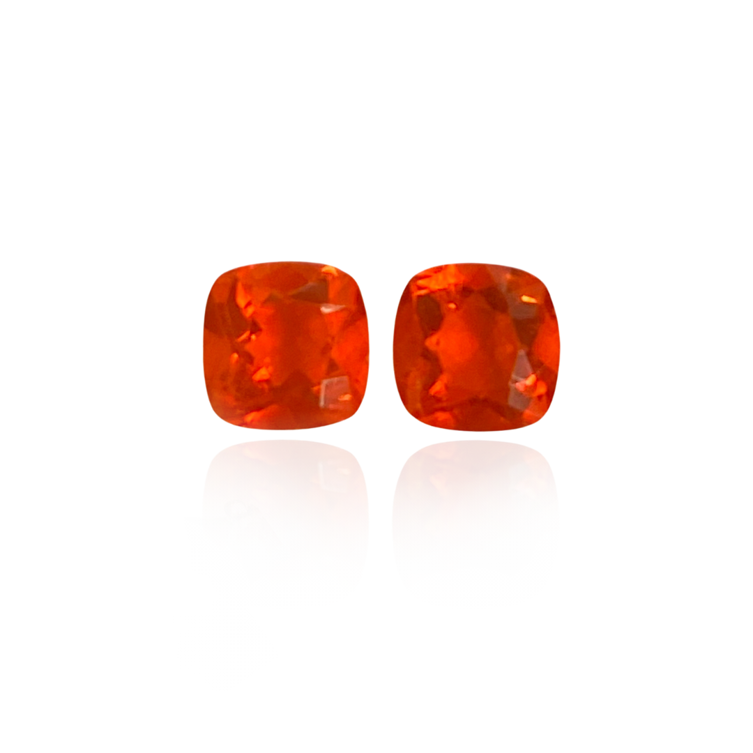 Fire Opal Cushion Pair 0.79 CT