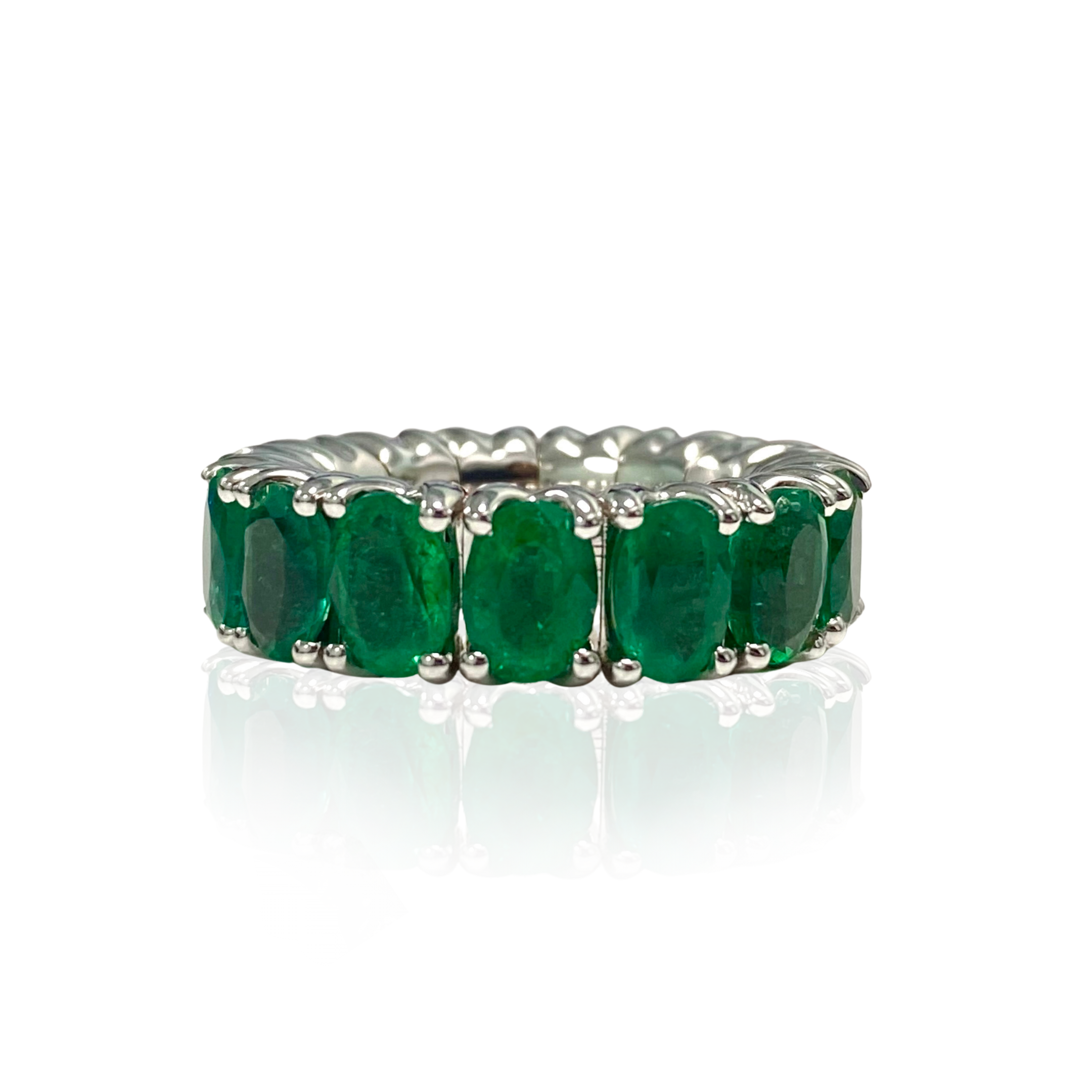 Expandable Emerald Oval Band 13.5 CT
