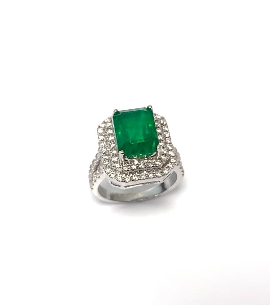 Thumbnail: Emerald Emeraldcut Ring 5.18 cts