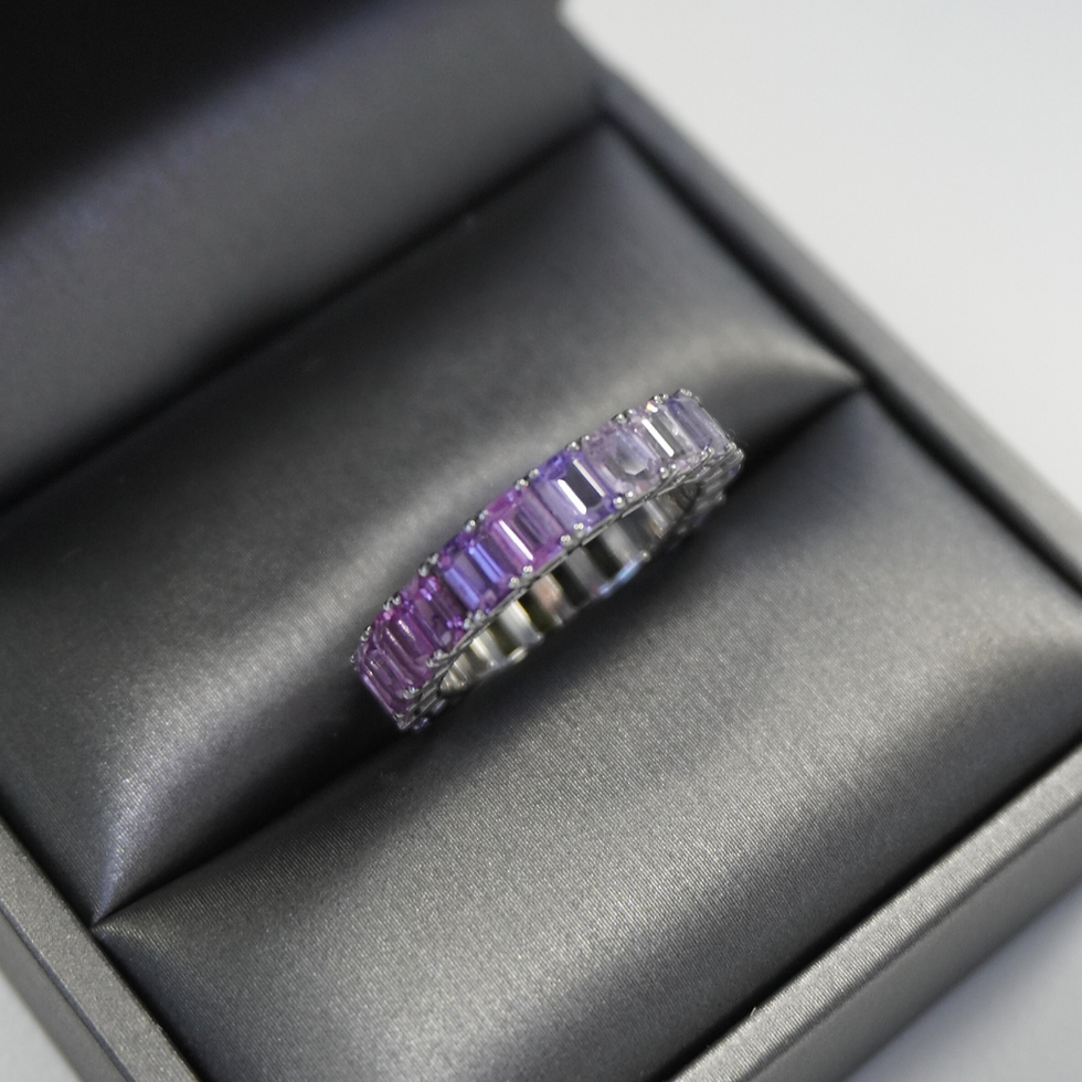 Thumbnail: 5.6 Carat No Heat Multicolor Sapphire Eternity Band