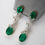 Thumbnail: 12 Carat Emerald Oval Dangle Earrings