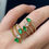 Thumbnail: Emerald & Diamond Spiral Ring 1.51 Cts