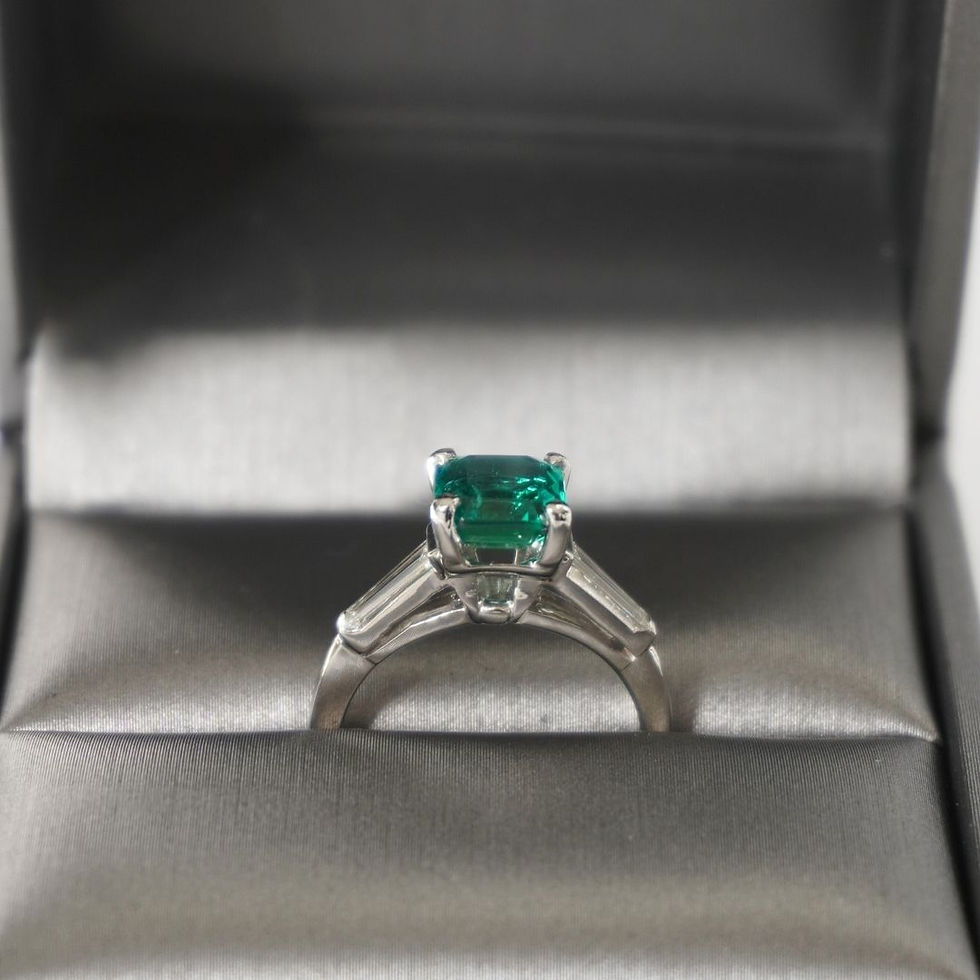 Thumbnail: 1.6 Carat Emerald Three Stone Ring
