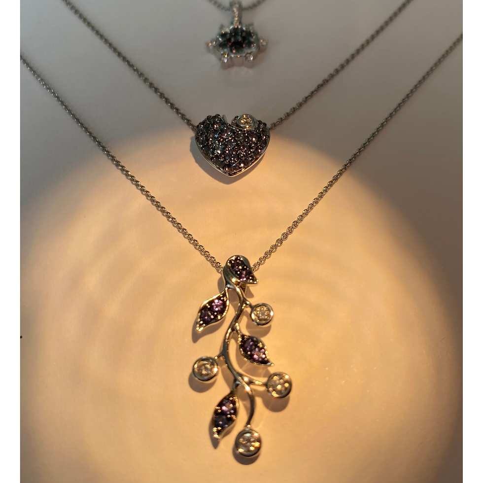 Thumbnail: Alexandrite and Diamond Pendant 0.34 CT