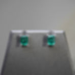 Thumbnail: 2 Carat Emerald Emerald-Cut Studs 7x5 With Diamonds