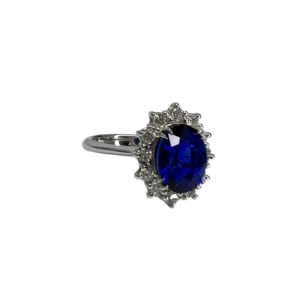 Thumbnail: 3 Carat Sapphire Princess Diana Ring