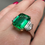 Thumbnail: 3.76 Carat Emerald Three Stone Ring