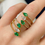 Thumbnail: Emerald & Diamond Spiral Ring 1.51 Cts