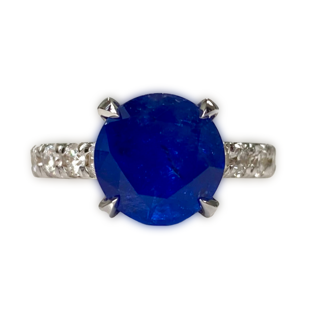 Sapphire Round Ring 5.00 Cts