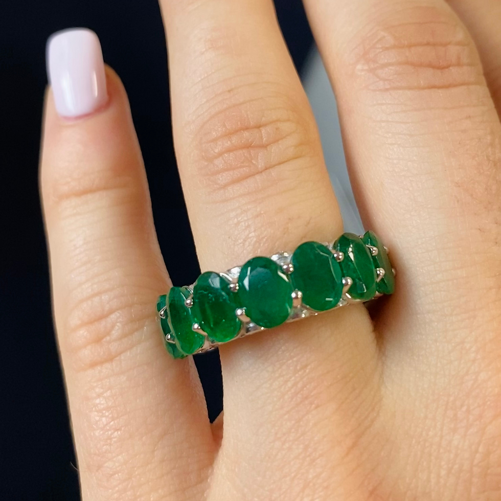 Thumbnail: Emerald Oval Eternity Band 11.20+ Cts