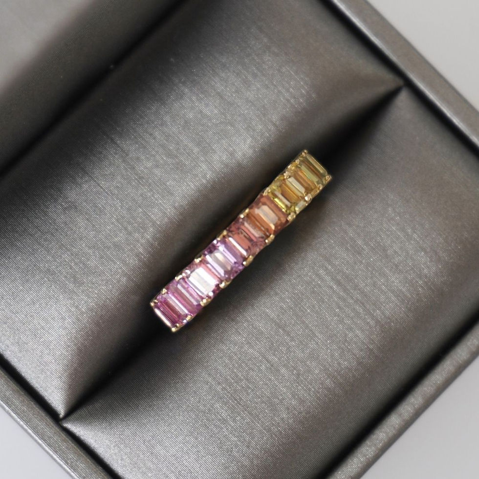 Thumbnail: 5.6 Carat No Heat Sapphire Rainbow Eternity Band