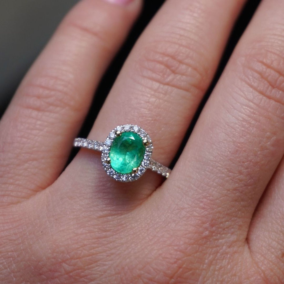 Thumbnail: 1.2 Carat Colombian Emerald Halo Ring