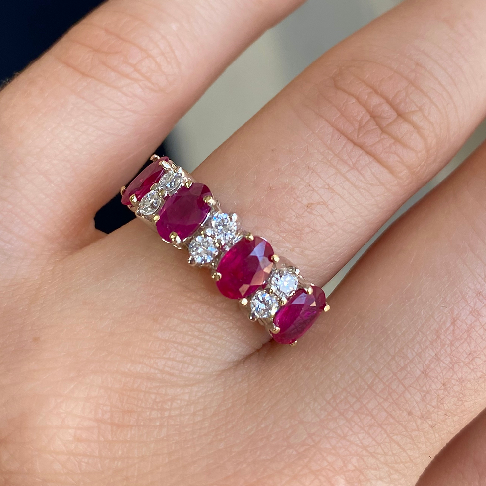 Thumbnail: Ruby Oval Half Eternity Band 2+ CT