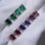 Thumbnail: 2 Carat Emerald Emerald-Cut Studs 7x5 With Diamonds