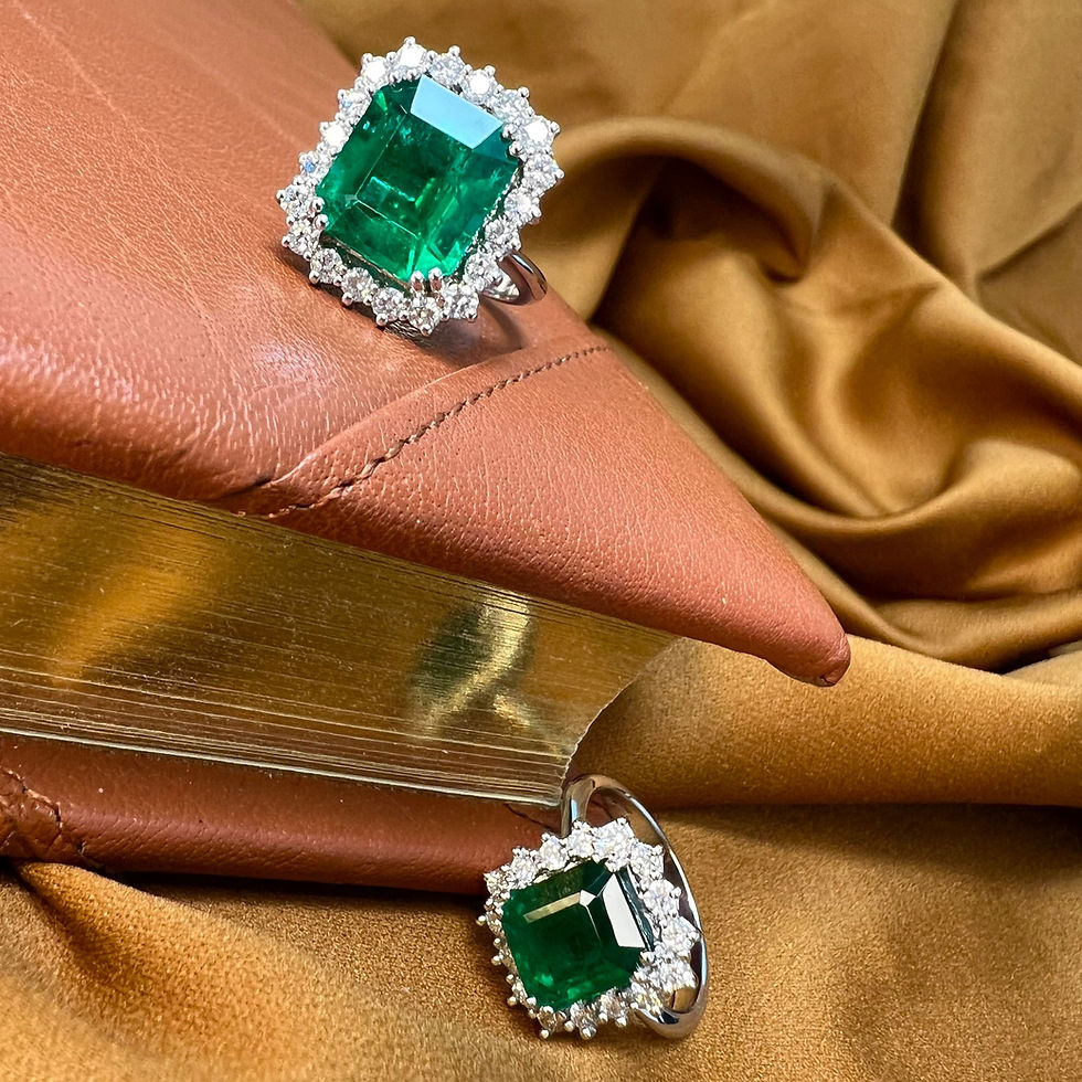 Thumbnail: 5.6 Carat Emerald Halo Ring