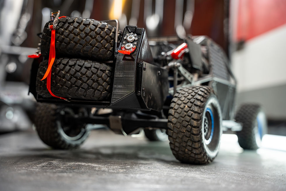 Thumbnail: Heavy duty UDR tire carrier mount for RC desert truck builds