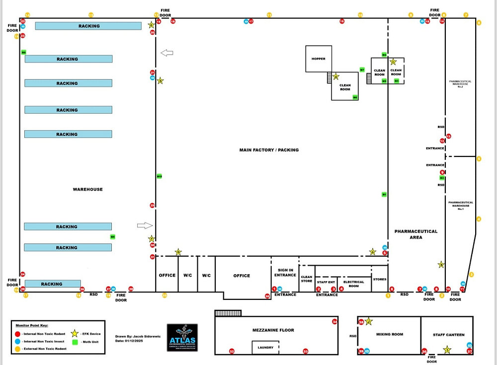 Atlas Insect Control System BRCGS Audited Pest Management System Site Plans Constructed......