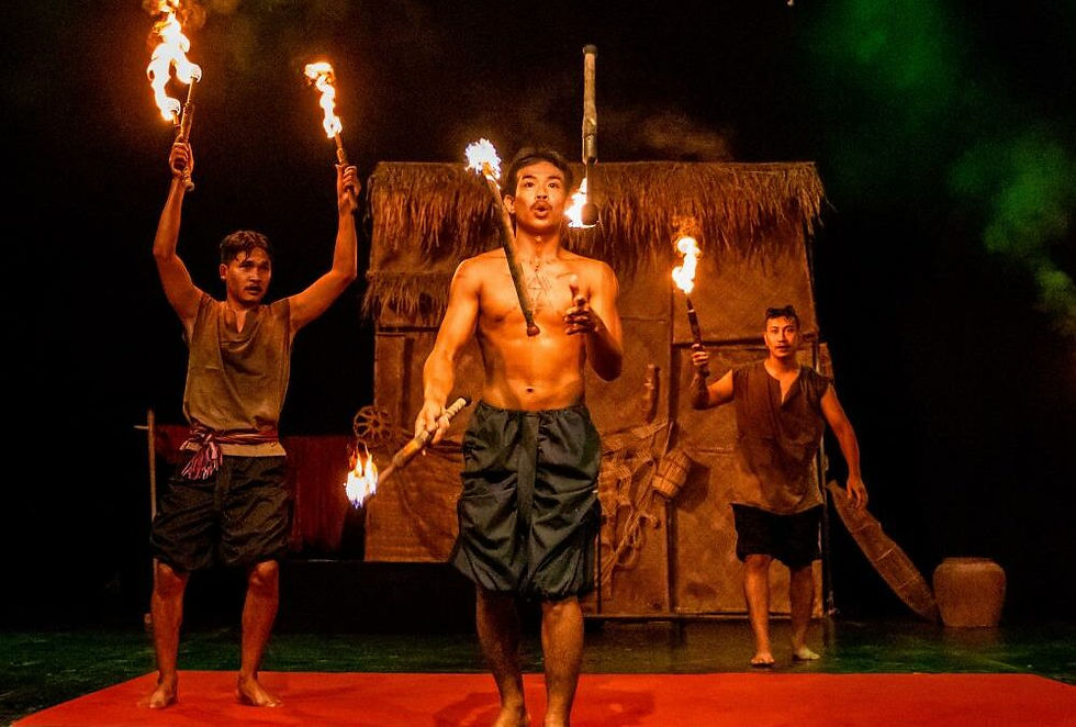 La représentation du spectacle de cirque à Battambang