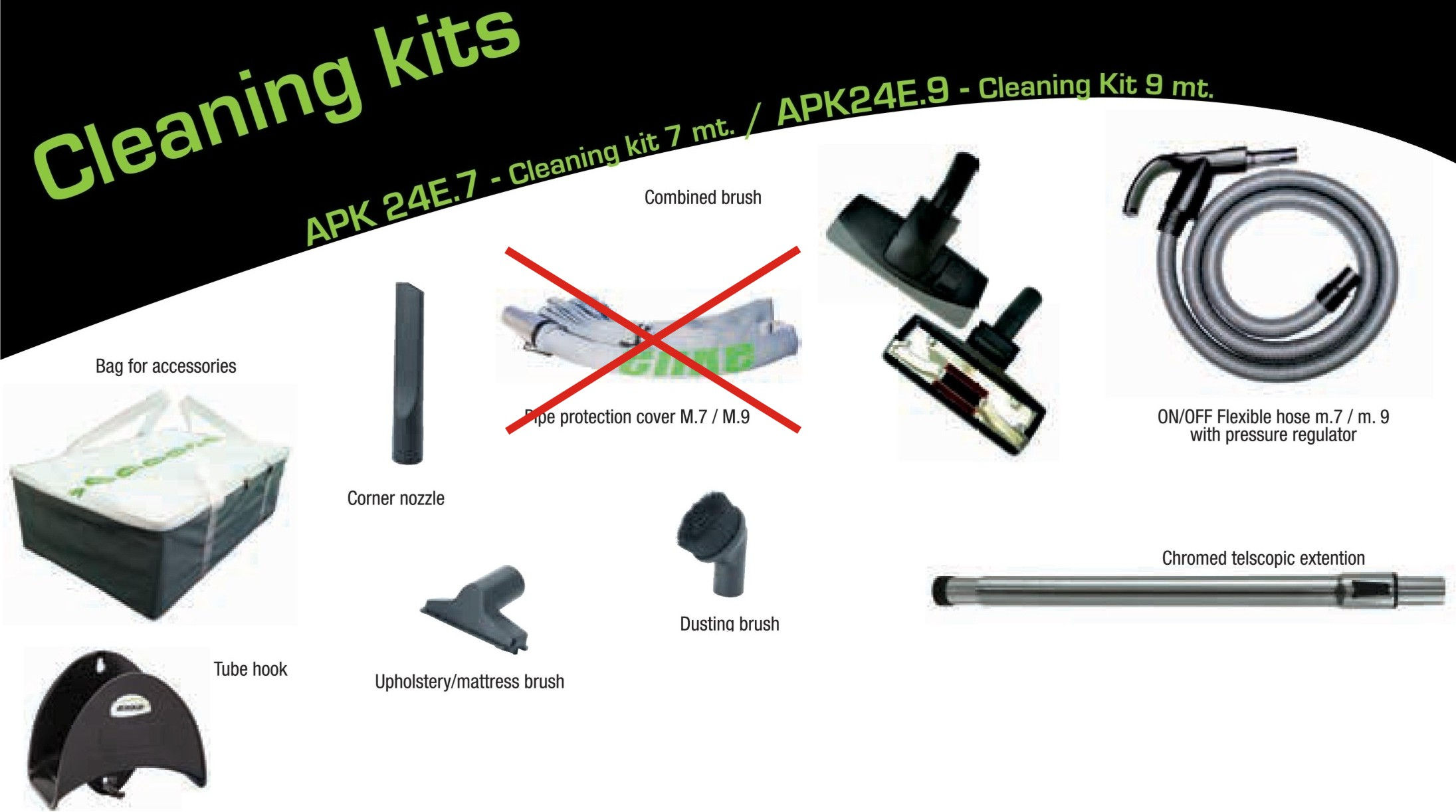 Уборочный комплект с шлангом 7м ON/OFF ENKE