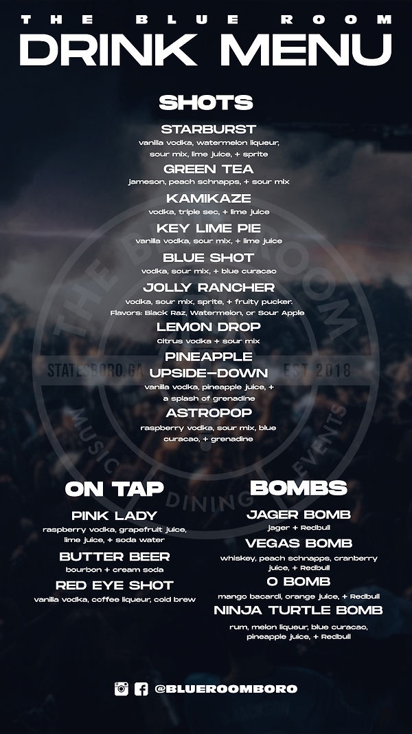 DRINK MENU | The Blue Room