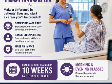 Patient Care Technician
From Zero to Healthcare Professional in 10 Weeks 😮🔥