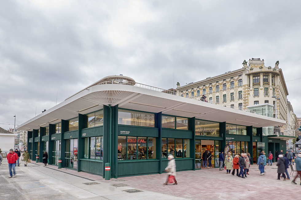 Exterior of the Vienna Naschmarkt market building