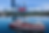 A red and white cruise boat sails on the Danube river with the Vienna city skyline in the background