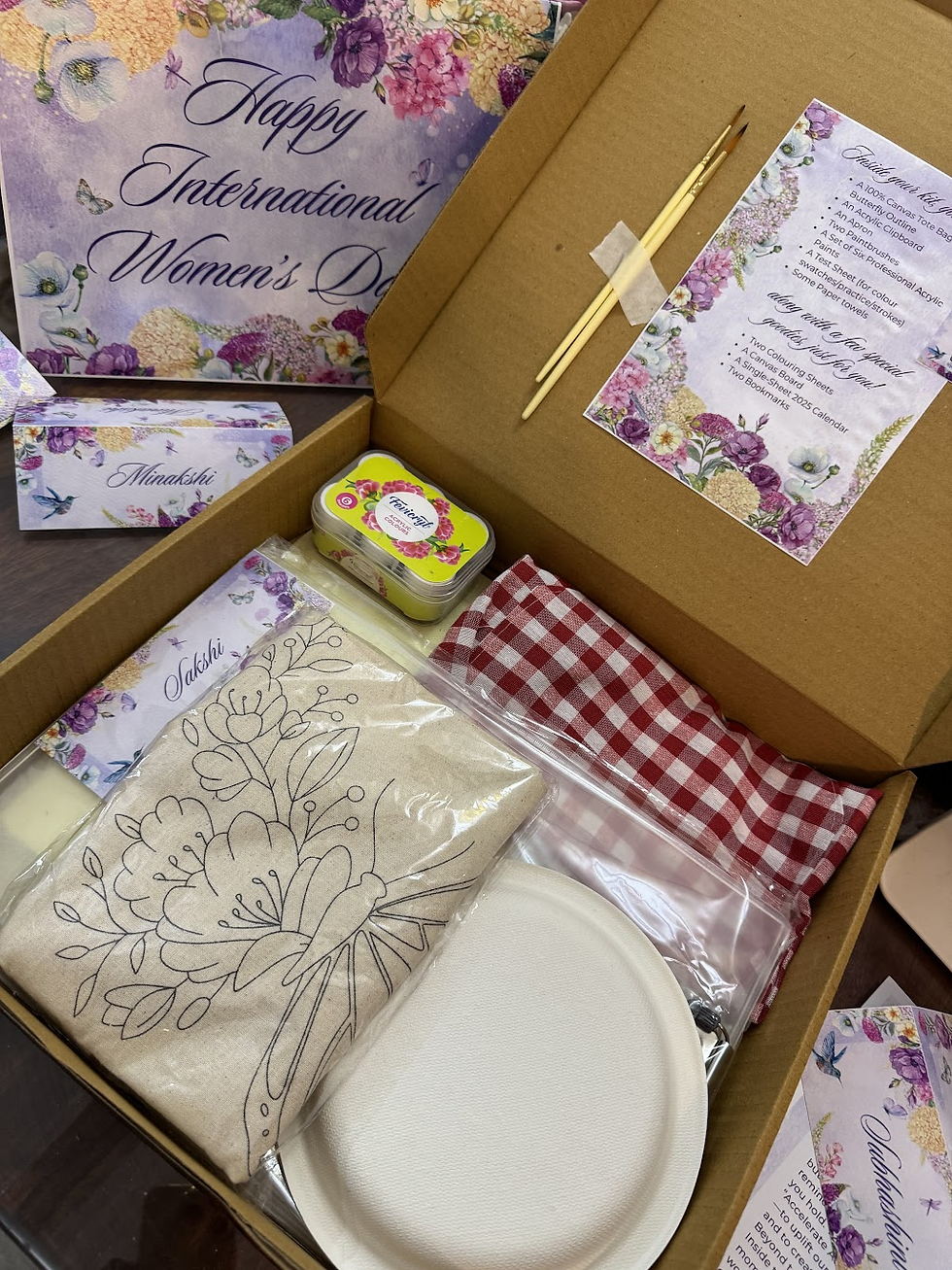 Beautifully curated personalised kits with personal note for each one