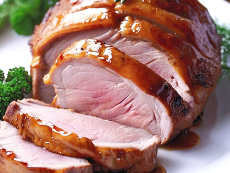 Elevating a pork roast with our confiture d’abricot et lavande