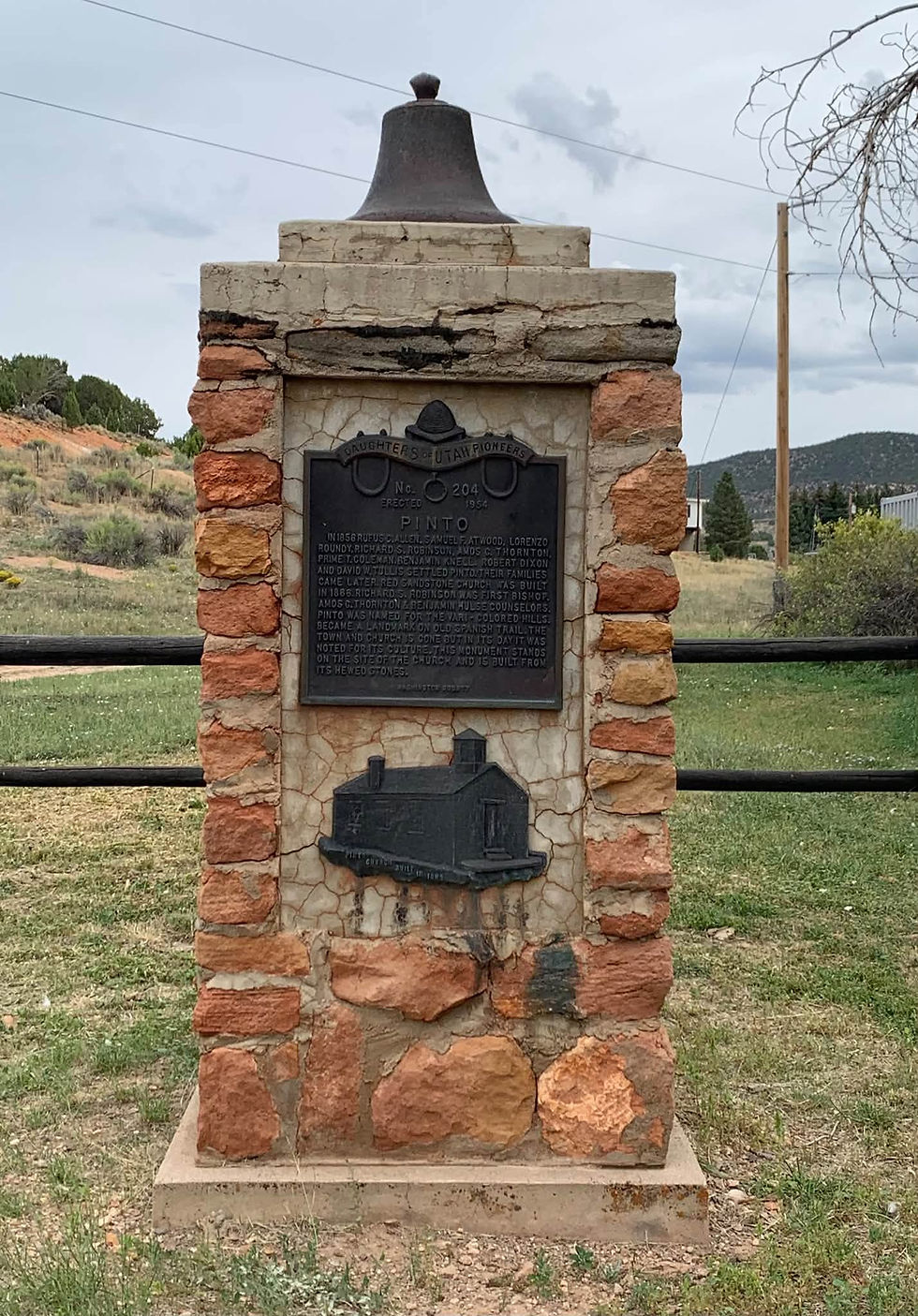 Daughters of Utah Pioneers historical marker in Pinto, Utah.