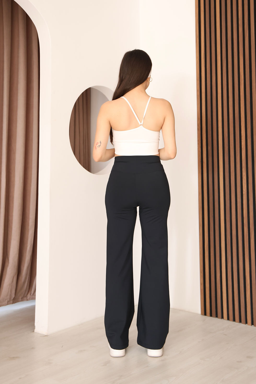 Küçük resim: Kadın Çok Renkli İspanyol Paça Esnek Yüksek Bel Toparlayıcı Tayt