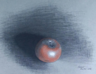 Red Apple Charcoal Drawing