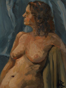 Half Length Portrait, portrait, oil painting