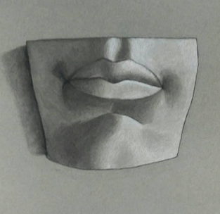 Lips Cast Drawing: Cast of David