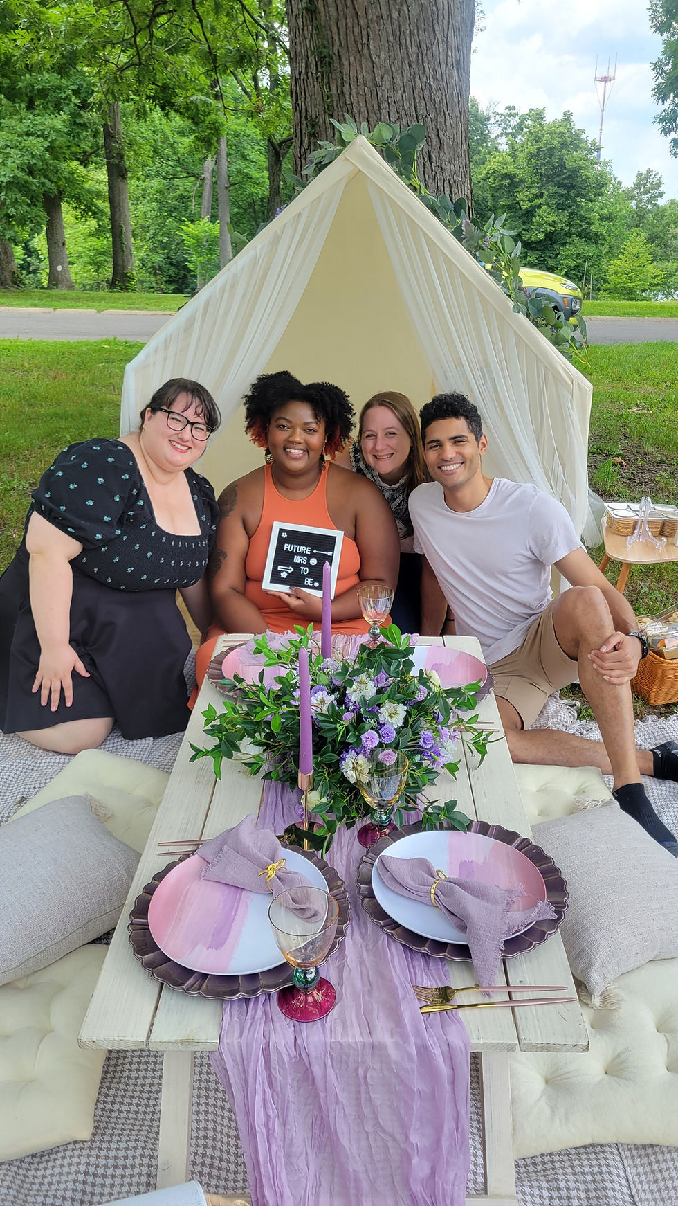 Gender reveal picnic with elegant luxury event styling company in Maryland
