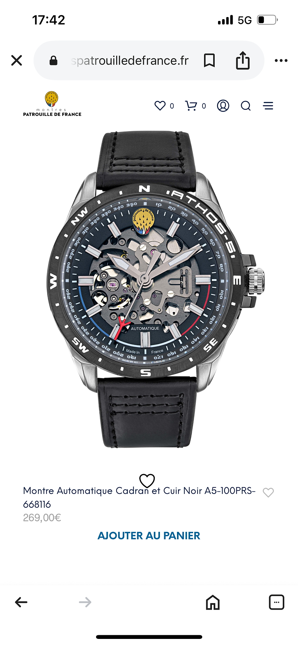 P DE France Athos 5/ 668116/seiko / 269€-15/