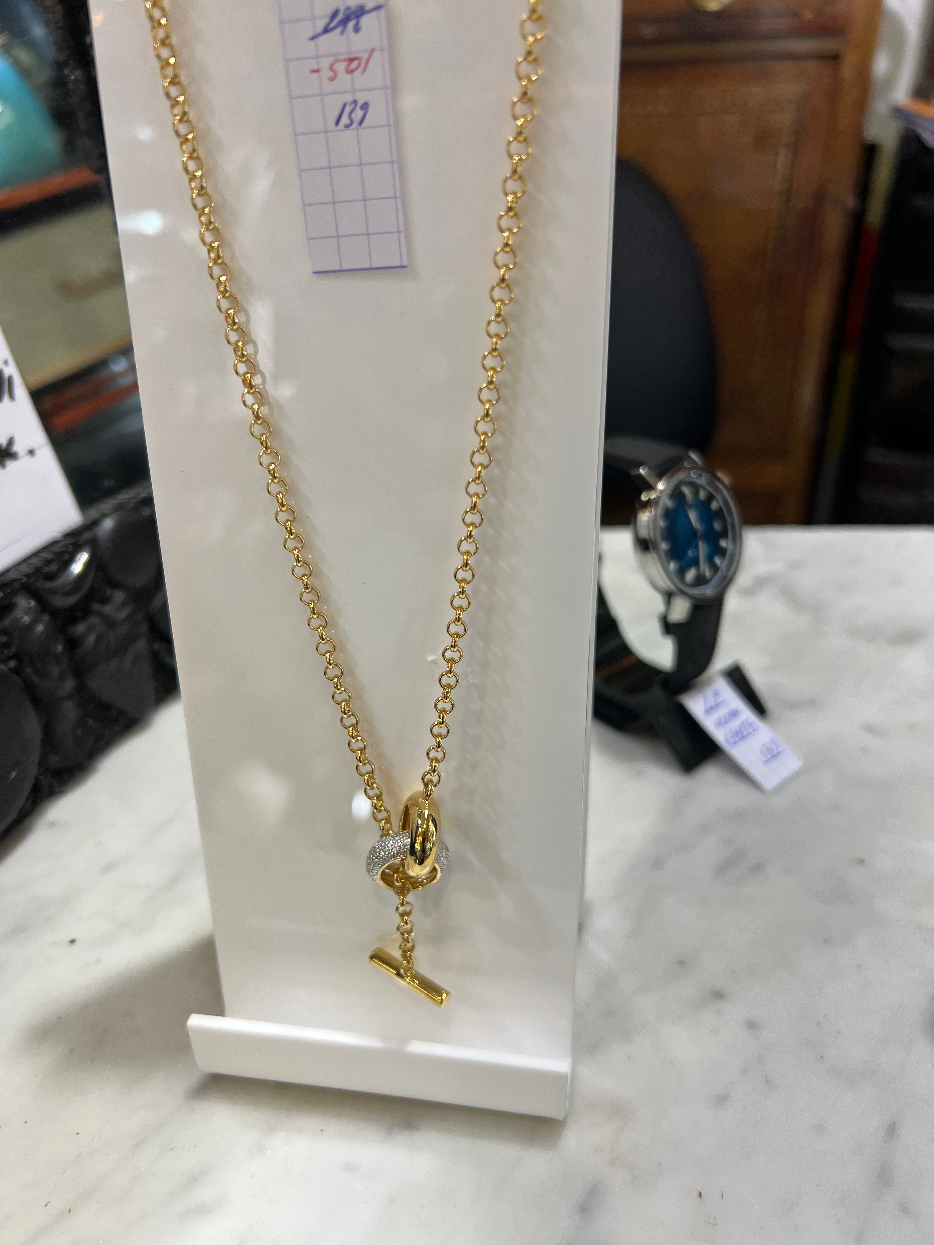 Collier plaqué or  rf 2 alliances / remisé à 139€ (