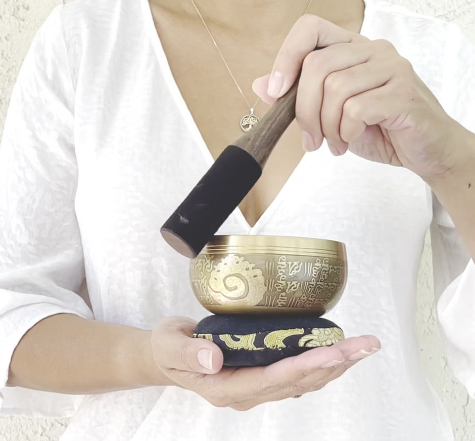 Thumbnail: Authentic Tibetan Hand Hammered High Vibrational Singing Bowl - Made in