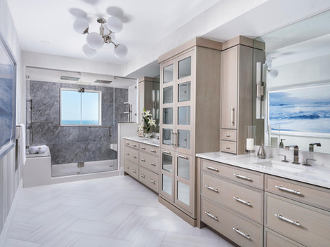 a bathroom Serene Contemporary Flair natural textures, The Dunes  Naples FL,