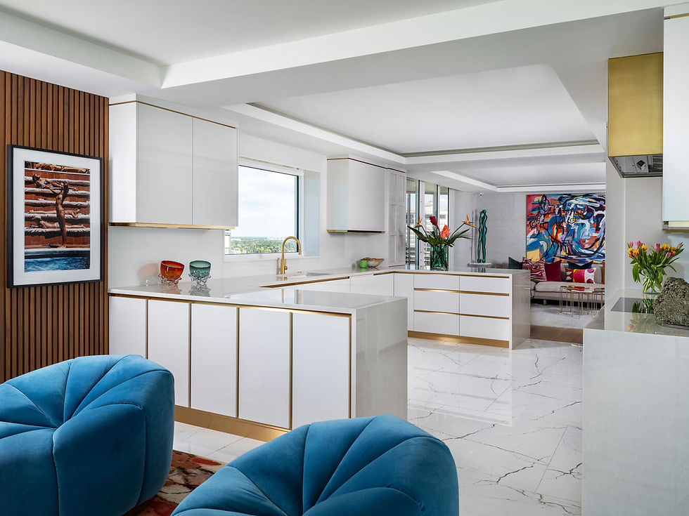 Layered contemporary family room in L’Art de Vivre Naples interior design project