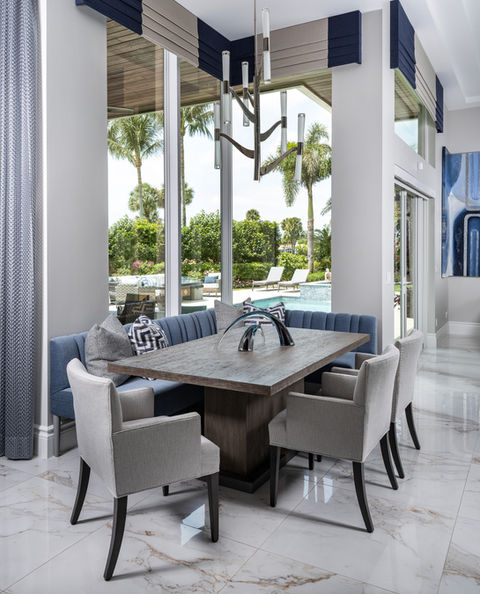 a dining room contemporary elegance, luxury finishes, Kalea Bay, Naples, FL, 