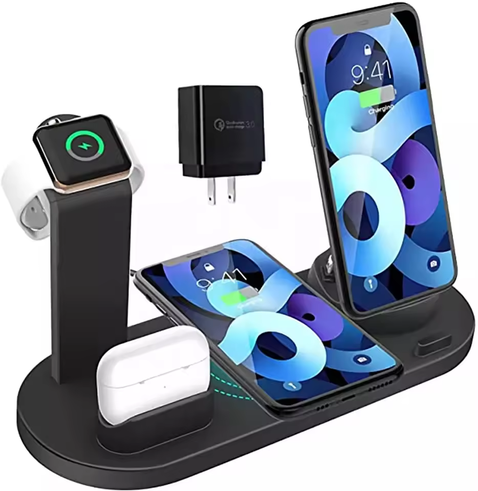 AilesTecca 15W Multi Fast 6/3 in 1 Wireless Charger Station Charging Dock Stand 