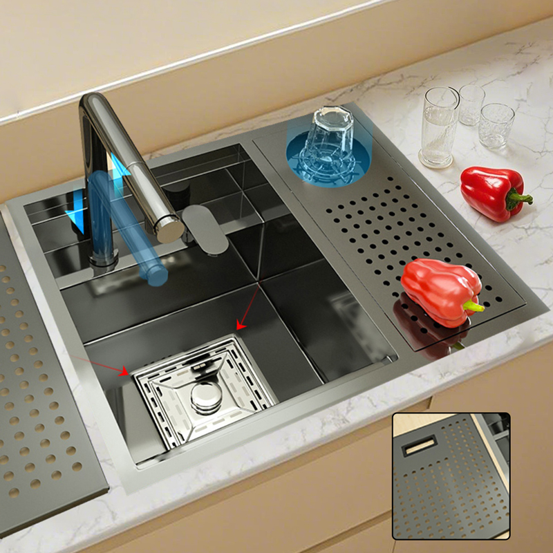 Cup Washer Hidden Sink Stainless Steel Kitchen Sinks Coffee Shop Bar Small Singl