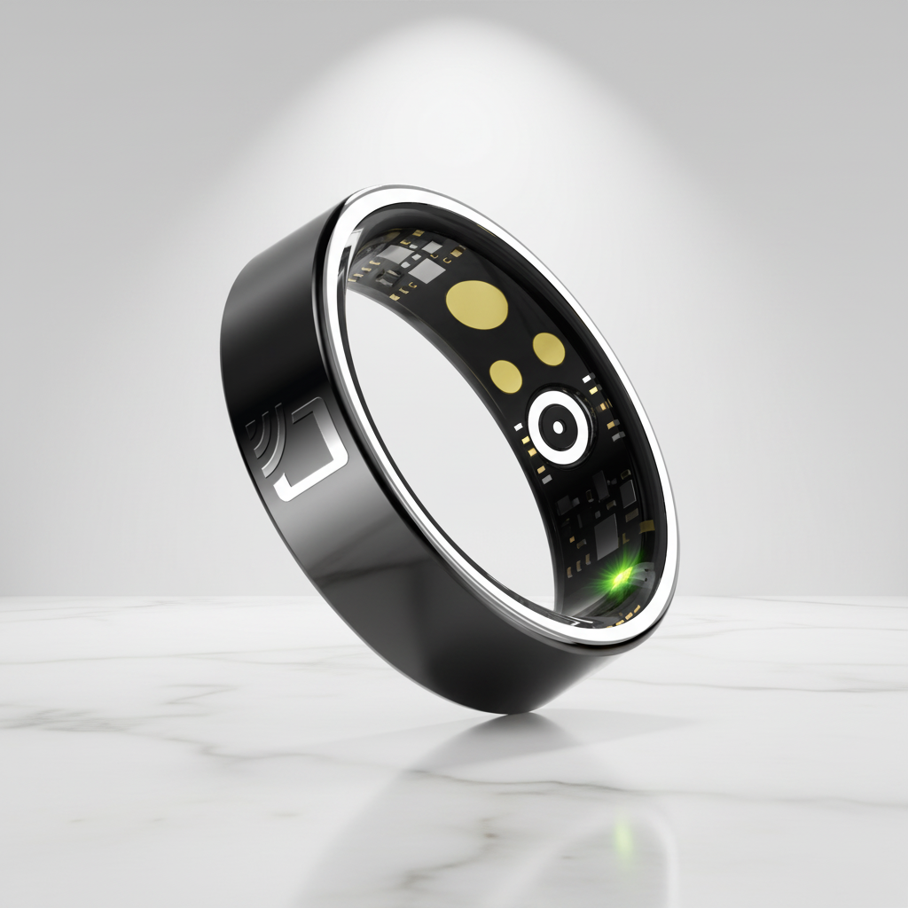High Tech R12C Ceramic NFC 5 ATM Waterproof Fitness Tracker Smart Ring 24/7 HR B