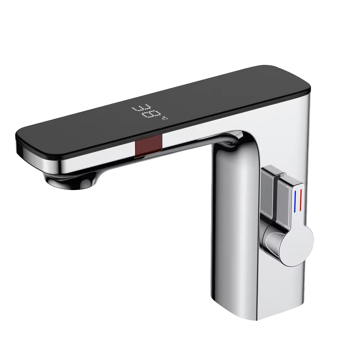 Factory's Modern Zinc Alloy Chrome LED Digital Sensor Faucet Smart Touchless Cer