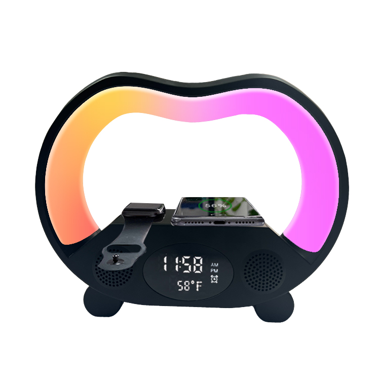 Wireless Charger LED Alarm Clock with RGB Night Light 5W to 10W Integrated Lamp 