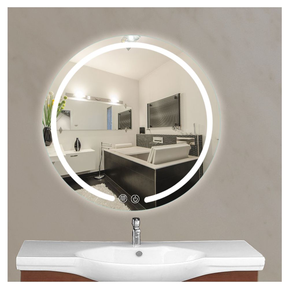 Modern Circular LED Vanity Mirror Anti Fog Touch Screen Smart Mirror for Home Sa