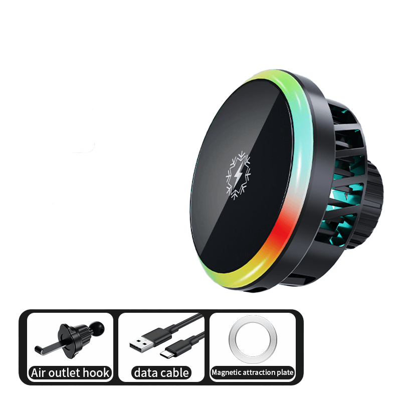 New Arrival Gadgets Strong Magnetic Turbofan Cooling 15W Car Wireless Charging w
