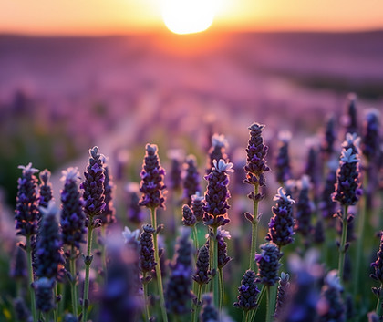 sun shining on a field of lavender flowers.jpg