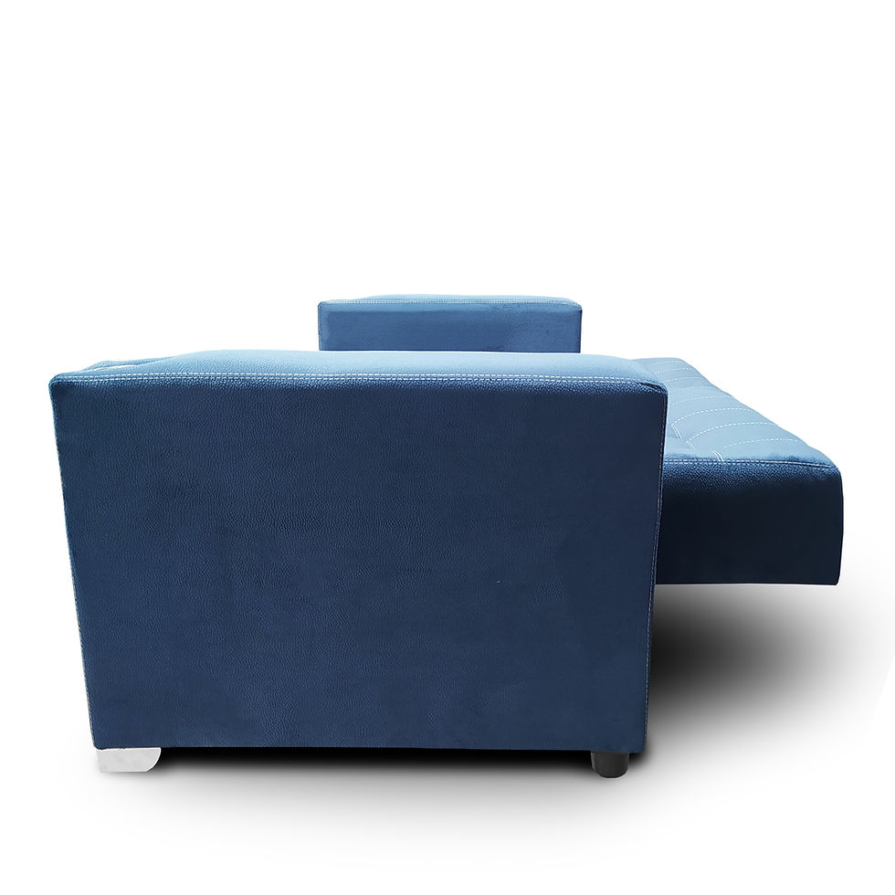 Miniatura: Sofa cama Jeffrey c/brazos /002 portavasos metálicos tela Burn Azul